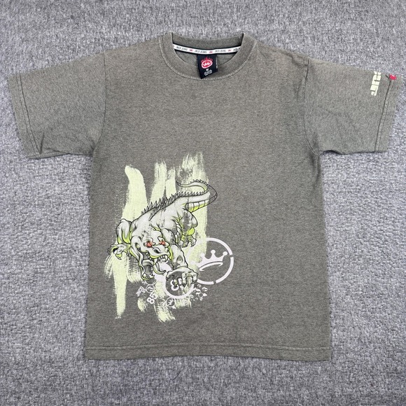 Vintage JNCO Jeans Shirt Youth Medium Gray Monster Crown Skate Streetwear USA - Picture 1 of 8